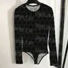 편지 떼는 여성 Bodysuit 속옷 고급 디자이너 Sexy Bodysuits Leotard Long Sleeve Tops Shirts를 통해보십시오.