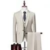 Men's Suits 2024 Business Leisure Fashion Versatile Suit Set Wedding Groom One Button Dress Three Piece