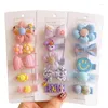 Hårtillbehör 3st/Set Girls Cute Chiffon Yarn Bow Hairn Pins Kids Sweet Ornament pannband Clip Barrettes Fashion