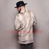 Fur Coat for Mens Fashion Street Mid Length Bobcat Plush Designer U2J2