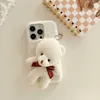 Mobiltelefonfodral lämpliga för Apple 13Pro Phone Case Ins Cartoon Anti Fall Autumn and Winter iPhone 14 Får plysch Little Bear Phone Casel2402