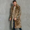 Designer Fur Mens Coat Winter Long Cotton Warm and Loose Fitting Korean Fashion Casual Oversized 7L7K