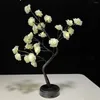 Luci notturne Lampada da tavolo a LED a batteria USB Fiore di rosa Albero bonsai Ghirlanda Decorazione della camera da letto Decorazioni per la casa di Natale