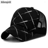 Ball Caps XdanqinX 2024 Summer Mesh Hat Women's Breathable Baseball Cap Adjustable Size Ventilation Men's Novelty Couple