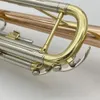 Trompette b-flat de haute qualité, instrument à trois voies, bronze phosphoreux, cuivre blanc plaqué or, débutant, jeu de trompette professionnelle