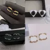 Stud misto semplice placcato oro 18k argento 925 designer di marca di lusso lettere geometriche donne famose rotondo cristallo strass perla orecchino gioielli da sposa B3YG