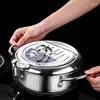 Pans Japanese Deep Frying Pot With A And Lid 304 Stainless Steel Kitchen Tempura Fryer Pan 20 24 Cm