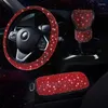 Steering Wheel Covers Car Cover Drill Water Armrest Box Inlaid Rhinestone Pad Handle 3Pcs/Set Multiple Colors Optional