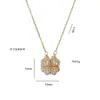 Women designer necklaces four leaf clover necklace mother of pearl diamond pendants stainless steel chain plated gold choker necklace High Quality Jewelry