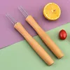 Forks Steaming Tool Stainless Steel Potato With Beech Wood Handle Reusable Corn Skewers Peeling Ergonomic For Cooking