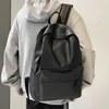 Högkvalitativ kvinnor man ryggsäck pu läder mäns ryggsäckar flicka lyxig designer bakpaket bärbara väska stor kapacitet resväska 240125