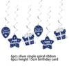 Party Decoration Happy Birthday Banner Dark Blue Garland Banners Dra flaggor DIY 30th 40th 50th 60th Supplies Dekor gåva