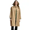 Модный брендовый Тренч цвета хаки для женщин 2024, весеннее новое однобортное простое и свободное универсальное пальто
