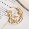 Broszki klasyczny barokowy stop alloy elegancki złoty kolor Słońca księżyc anielski piny garnitura imprezy biżuterii prezenty