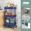 Kitchen Storage Rack Floor To Multi-layer Vegetable Basket Movable Small Cart Supplies