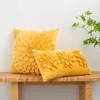 Pillow Luxury 3D Floral Petals Embroidery Cover Dutch Velvet 30X50/45X45CM Sofa Couch Waist Pillows Decor Home