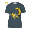 T-shirts pour hommes Hommes d'été et femme T-shirt Fun Banana Fruit Cartoon 3D Impression O-Cou Tee Unisexe Mode Casual Surdimensionné À Manches Courtes