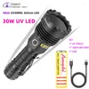 Flashlights Torches 30W UV90MIL 365 LED UV Ultraviolet High-power Flashlight Fluorescent Detection And Money Lamp