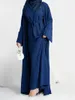 Ethnic Clothing Eid 2 Piece Abaya Dress Set Morocco Muslim Abayas Women Kaftans Dresses Ramadan Dubai Turkey Long Robe Femme Vestidos 2024