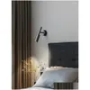 Lâmpada de parede Lâmpada de parede Modern Minimalista Criativo Spotlight Ajustável para Cabeceira Quarto Espelho Luz Corredor Sconce Luminária Interior Dr Dhqgl