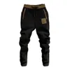 Casual Trousers Mid-rise Drawstring Elastic Waistband Pockets Men Pants Autumn Corduroy Harem Pants 240126