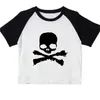 Women's T Shirts Vintage Punk Patchwork Slim Crop Top Gothic Fairy Grunge Graphic Print Short Sleeve T-Shirt Y2k Aesthetic Cute Baby Tee