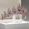Hårklämmor itacazzo brudhuvudbonader med en lila färg damer utsökt bröllopsklänning krona klassiska alf tiaras