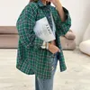 Women's Blouses Mumaroho 2024 Autumn Winter Women Vintage Oversized Plaid Shirt Flannel Casual Long Sleeve Loose Fit Blouse Female