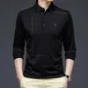 Mannen Polo Shirt Business Herfst T-shirt Lange Mouw Casual Mannelijke Polo Shirt Fit Slanke Koreaanse Kleding Knop Shirts 240202