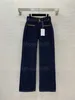 Designer Jeans da donna Pantaloni Jean da donna Tempo libero Versatili pantaloni neri a gamba larga Decorazione con catena in metallo Pantaloni di moda di lusso Jeans taglie forti Abbigliamento donna