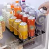 Küche Lagerung Automatische Getränke Tablett Für Haushalts Kühlschrank ABS Konserven Push-Rack Trinken Organizer Einstellbar