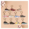 Keychains Designer Fashion Stereo Mini Sile Sneaker Keychain 3D Basketball Shoes Key Ring Holders Gift Handbag Car Drop Delivery DHVS0