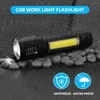 Ficklampor facklor Portable Mini LED 4 -lägen XPE COB USB laddar zoomlampor Lykta vattentätt utomhus camping lamp