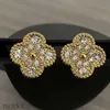 Studdesigner Sier Rose Full Diamond Earrings Gold Black Agate Red Chalcedon Ear Jewelry Gift Earings Numbers FW0M