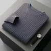 Męskie swetry jesienne i zimowe wełniane kaszmirowy sweter w kratę gęsta pullover moda koszulka plus size.