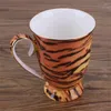 Tasses Mode nordique tasse à café en céramique porcelaine créative léopard poignée petit déjeuner lait thé tasse bureau bouteille d'eau Drinkware