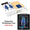 Weihnachtsdekorationen DIY 3D-Baum Löten Praxis Bunte LED blinkende RGB elektronische Wissenschaft Montage Kit Bäume