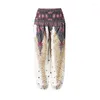 Broeken Meisjesleggings Kinderbroeken Zomer 2024 Boho Print Kinderen Yoga Losse Hippie Casual Strandkleding