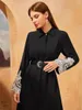 Vêtements ethniques Eid Dubaï Abaya Kimono Femmes Musulman Cardigan Islam Arabe Blouse Dentelle Turc Longue Robe Kaftan Robe Femme Musulmane (non