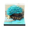 Tree House 3D Memo Book Calendar 2024 Pad Block Offices Christmas Birthday Notes Paper Gift C2R5