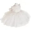 2024 Princess Pageant Evening Long First Communion Dresses Elegant White Flower Girls Fluffy Vestido Ball Gown Birthday Wedding Party Dress 403