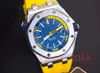 Reloj de lujo Versión alta Reloj de pulsera para hombre Pulsera mecánica automática Acero zafiro caucho impermeable Diver Blue Boutique Edition 15710ST.OO.A027CA SIN caja