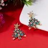 Серьги-гвоздики 2024 год, Рождественская елка для женщин, блестящие красочные стразы, звезды, модные ювелирные изделия, подарок
