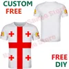 Men's T Shirts Georgia ShirtCustom Men Red Cross Flag Black Child WhiteT Shirt Custom Couple Clothing