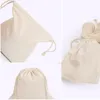 Reusable Cotton Drawstring Shopping Bag Produce Bags for VegetableFruitRiceBread Travel Shopper Tote Storage 240125