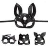 Party Supplies 8 Styles Black PU Leather Halloween Pig Fox Rabbit Cat Deer Mask Creative Women Cosplay Masquerade Scary Decoration
