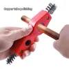 Ensembles d'outils à main professionnels 4 en 1, brosse métallique de couleur rouge, ébavurage de tuyaux en aluminium, nettoyage de pièces de plomberie, ébavurage de tubes en cuivre