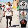 42 kolory mężczyzn Designer T-shirty piekielne tshirts graficzne kobiety polo Punk Street Graffiti Literting Tees Vintage Black Lose Zatrudnienie odzieży plus size EC0Z