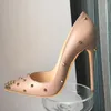 Spedizione gratuita moda donna pompe Nude opaco vera pelle punte punta punta tacchi alti stivali tacco sottile scarpe pompe foto reale 120mm grande taglia 43 44