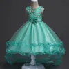 Girls Princess Embroidery Baby Flower Wedding Christmas Party Tutu Dress Teenager Children Kids Elegant Vestidos for 3-15Years 240130